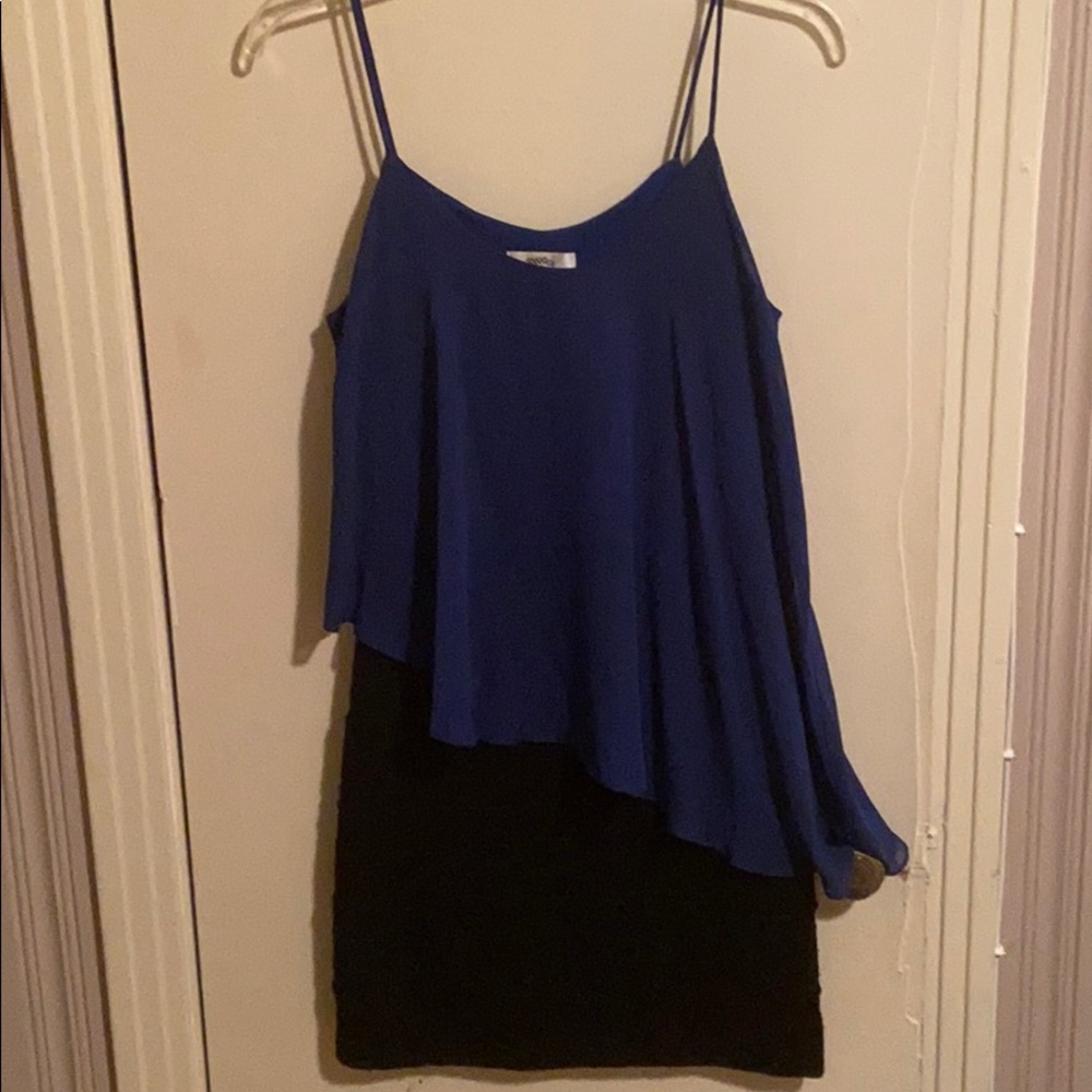 *SOLD* Royal Blue and Black Asymmetrical Dress